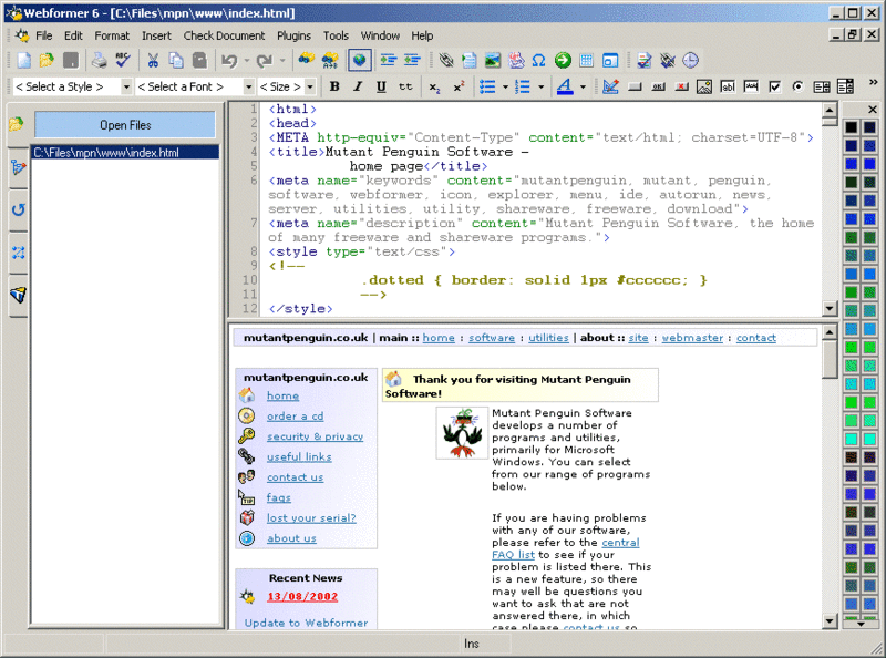 Webformer Screenshot